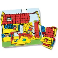 Pippi Kinderboeken Langstrumpf Holzpuzzle 3 Schichten Lernspielzeug