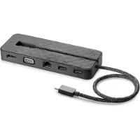 HP USB-C Mini-Dockingstation, Kabelgebunden, USB 3.2 Gen 1 (3.1 Gen 1) Type-C, 10,100,1000 Mbit/s, Schwarz, China,