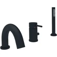 Paffoni Light - Wannenarmatur, Wannenrandmontage, 3-Loch, Schwarz matt LIG047NO