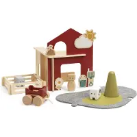 Micki Holz Bauernhof Spielset - Bauernhof Spielwelt 21-teilig