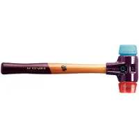 HALDER SIMPLEX Schonhammer Ø 30 mm TPE-soft blau / Plastik rot mit Tempergussgehäuse