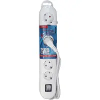 Scanpart 2482522623, 3 m, Drinnen, Gerade, Weiß, 6 AC-Ausgänge, 250 V