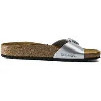 Birkenstock Madrid Damen-Pantoletten in Silber – weite Passform