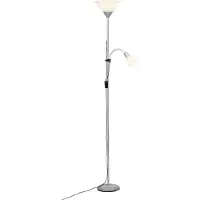 Brilliant Lampe Spari LED Deckenfluter Lesearm silber/weiß | 1x LED-A60, E27, 9.