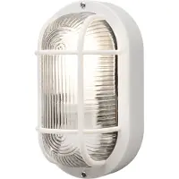 Konstsmide Außenwandlampe Elmas oval, weiß