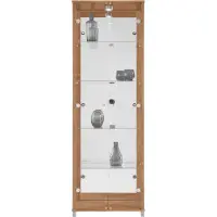 Fif möbel Vitrine FIF MÖBEL "OPTIMA", braun (nocefarben), B:57,5cm H:172cm T:32cm, Holzwerkstoff, Sicherheitsglas ESG, Schränke, Vitrine, Standvitrine, Vitrinenschrank, Glasvitrine, Sammlervitrine, LED