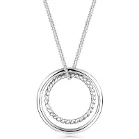 Elli Lange Kette "Halskette Kreis 925 Sterling Silber Bicolor" Gr. 80, silber, Halsketten, Damen, ohne Stein, Silber 925 (Sterlingsilber), Lange Kette