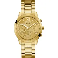 GUESS W1070L2 Damen-Armbanduhr, Edelstahl-Gehäuse, Metall-Armband, Solarbetrieb