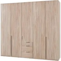 Wimex Kleiderschrank "New York", braun (struktureichefarben hell), B:225cm H:236cm T:58cm, Schränke, Kleiderschrank, wahlweise 208 oder 236cm hoch