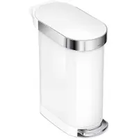 Simplehuman CW2069, 45 l, andere, Edelstahl, Edelstahl, Weiß, Terrasse, Edelstahl
