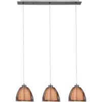 Brilliant Pendelleuchte, 3-flammig Relax braun IP20 E27 60 Watt dimmbar g. f. Normallampe