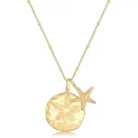 Elli Kette mit Anhänger "Halskette Blume Seestern Maritim 925 Sterling Silber" Gr. 45, gold, Halsketten, Damen, 45, ohne Stein, Silber 925 (Sterlingsilber), Kette mit Anhänger