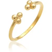 Elli Silberring "Ring Ring Kugel Design 925 Sterling Silber Verstellbar", gold, Fingerringe, Damen, Silber 925 (Sterlingsilber), Silberring