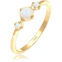 Elli Ring Trend Bandring Trio Geo Vintage Opale 925 Silber Elli Gold