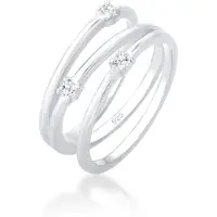 Elli Silberring "Ring Wickelring Zirkonia Filigran 925 Silber" Gr. 58, silber, Fingerringe, Damen, 58, Silber 925 (Sterlingsilber), Silberring