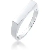 Elli Siegelring "Ring Siegelring Rechteck Pinky Ring 925 Silber" Gr. 50, silber, Fingerringe, Damen, 50, ohne Stein, Silber 925 (Sterlingsilber), 9mm, Siegelring