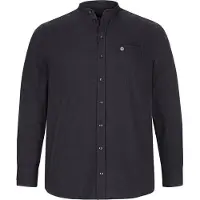 Jan Vanderstorm Langarmhemd "Stehkragenhemd KALLU", Herren, Gr. 3XL, weit, schwarz, Obermaterial: 100% Baumwolle CO., unifarben, comfort fit normal, Hemden Langarmhemd