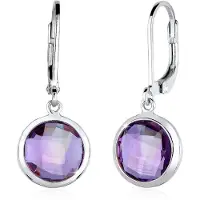 Elli Ohrringe Edelsteine Oval Amethyst 925 Silber Elli Violett