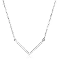 Elli Kette mit Anhänger "Halskette V-förmiger Anhänger 925 Silber" Gr. 45, silber, Halsketten, Damen, ohne Stein, Silber 925 (Sterlingsilber), Kette mit Anhänger