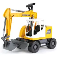 Lena Spielzeug-Bagger "Worxx, Liebherr Compact A918 Litronic", gelb, Spielzeugfahrzeuge, KinderB:19cm H:30cm T:48cm, Kunststoff, Spielzeug-Bagger, Made in Europe, B:19cm H:30cm T:48cm