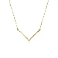 Elli Kette mit Anhänger "Halskette V-förmiger Anhänger 925 Silber" Gr. 45, gold, Halsketten, Damen, ohne Stein, Silber 925 (Sterlingsilber), Kette mit Anhänger