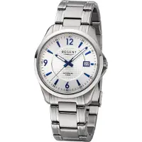 Regent Quarz Armbanduhr Herren F-1185 Metall Uhr silber Metallarmband URF1185