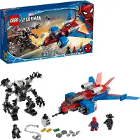LEGO 76150 Super Heroes Spiderjet vs. Venom Mech Spielset mit Spider-Man Noir Minifigur