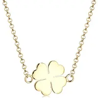 Elli Kette mit Anhänger "Halskette Anhänger Kleeblatt Glück 925 Silber" Gr. 40, gold, Halsketten, Damen, ohne Stein, Silber 925 (Sterlingsilber), Kette mit Anhänger