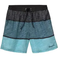 Bench Badeshorts . "Mac Kids", Kinder, Gr. 134/140, N-Gr, schwarz (schwarz, blau), Microfaser, Polyester, Badehosen Badeshorts, mit Melangeoptik, Topseller