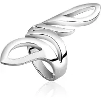 Nenalina Fingerring Wickelring Statement Geschwungen Trend 925 Silber