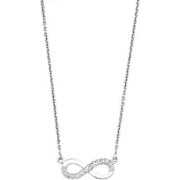 Amor Kette mit Anhänger "Infinity / Unendlichkeitsschleife", silber (silber, 925), Halsketten, Damen, Silber 925 (Sterlingsilber), L: 45 B: 1mm, Kette mit Anhänger, mit Zirkonia (synth.), B:1mm