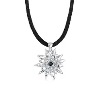 Elli Kette mit Anhänger "Halskette Edelweiss Weiß 925 Sterling Silber, mit Kristallen von Swarovski" Gr. 45, weiß, Halsketten, Damen, Silber 925 (Sterlingsilber), Kette mit Anhänger