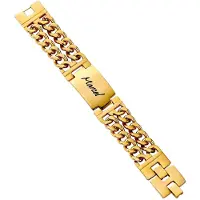 Firetti Armband "Schmuck Geschenk Armkette ID-Platte, Panzerkette", gold (gelbgoldfarben), Armbänder, 21cm, Edelstahl, Armband