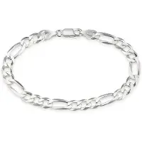 Bruno Banani Armband "Schmuck Geschenk Silber 925 Armschmuck Armkette Figarokette" Gr. 19, silber (silberfarben), Armbänder, Herren, 19, Silber 925 (Sterlingsilber), Armband