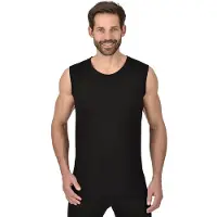 Trigema Unterhemd "Trägershirt aus Merinowolle", Herren, Gr. XL, 1 Stk., Normalgrößen, schwarz, 80% Wolle (Merinowolle), 20% Polyamid, Unterhemden Unterhemd