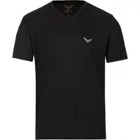 Trigema T-Shirt "V-Shirt COOLMAX", Damen, Gr. XL, schwarz, Trikot, 100% Polyester (recycelt), lang, V-Ausschnitt, Shirts T-Shirt