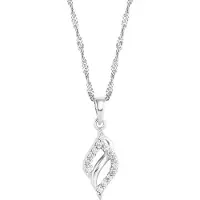 Amor Kette mit Anhänger "9947546", bunt (silberfarben, weiß), Halsketten, Damen, Silber 925 (Sterlingsilber), L: 42, Kette mit Anhänger, mit Zirkonia (synth.)