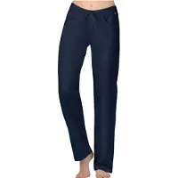 Trigema Jerseyhose "Hüfthose DELUXE Baumwolle", Damen, Gr. XS, Normalgrößen, blau (navy), Single Jersey, 100% Baumwolle, Basic, Hosen Jerseyhose
