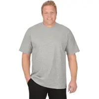 Trigema T-Shirt "T-Shirt DELUXE Baumwolle", Herren, Gr. XL, grau (grau, melange), Single Jersey, 100% Baumwolle, Basic, lang, Rundhals, Shirts T-Shirt