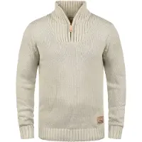 !Solid Troyer SOLID "Troyer SDPetro", Herren, Gr. XXL, beige (oyster gre), Obermaterial: 50% Baumwolle CO. 50% Polyacryl PAN., Pullover Troyer