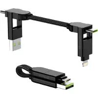 Rolling Square inCharge X | All in one Kabel für iPhone, Android, USB C und mehr - Schwarz