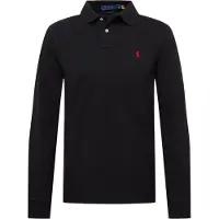 Ralph Lauren für Herren. 710680790045 Custom Slim Fit Pique-Poloshirt schwarz (S), Lässig, Baumwolle, Langarm