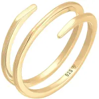 Elli Silberring "Ring Wickelring Twist Fein 925 Silber" Gr. 60, gold, Fingerringe, Damen, 60, Silber 925 (Sterlingsilber), Silberring