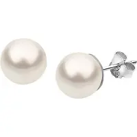 Nenalina Paar Ohrstecker "Ohrringe Basic Synthetische Perle 925 Silber" Gr. 8, weiß, Ohrringe, Damen, 8, ohne Stein, Silber 925 (Sterlingsilber), Paar Ohrstecker