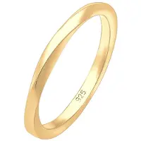 Elli Silberring "Ring Gedreht Trend Basic 925er Silber" Gr. 54, gold, Fingerringe, Damen, 54, Silber 925 (Sterlingsilber), Silberring