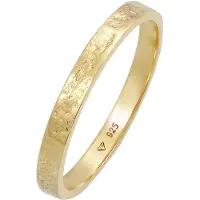 Elli Silberring "Ring Bandring Partnerring Basic Organic Look 925 Silber" Gr. 52, gold, Fingerringe, Damen, 52, Silber 925 (Sterlingsilber), Silberring