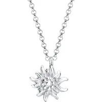 Elli Kette mit Anhänger "Halskette Edelweiss Symbol Anhänger Tracht 925 Sterling Silber" Gr. 40, silber, Halsketten, Damen, ohne Stein, Silber 925 (Sterlingsilber), Kette mit Anhänger