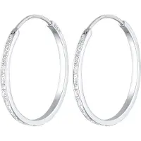 Elli Paar Creolen "Ohrringe Creolen mit funkelnden Emaille Lack 925 Sterling Silber", silber, Ohrringe, Damen, ohne Stein, Silber 925 (Sterlingsilber), Paar Creolen