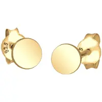 Elli Paar Ohrstecker "Ohrringe Neu Rund Kreis Emaille Geo 925 Silber vergoldet", gold, Ohrringe, Damen, ohne Stein, Silber 925 (Sterlingsilber), Paar Ohrstecker