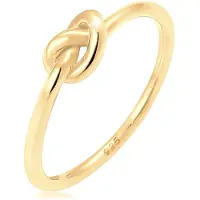 Elli Silberring "Ring Knoten 925 Sterling Silber" Gr. 58, gold, Fingerringe, Damen, 58, Silber 925 (Sterlingsilber), Silberring